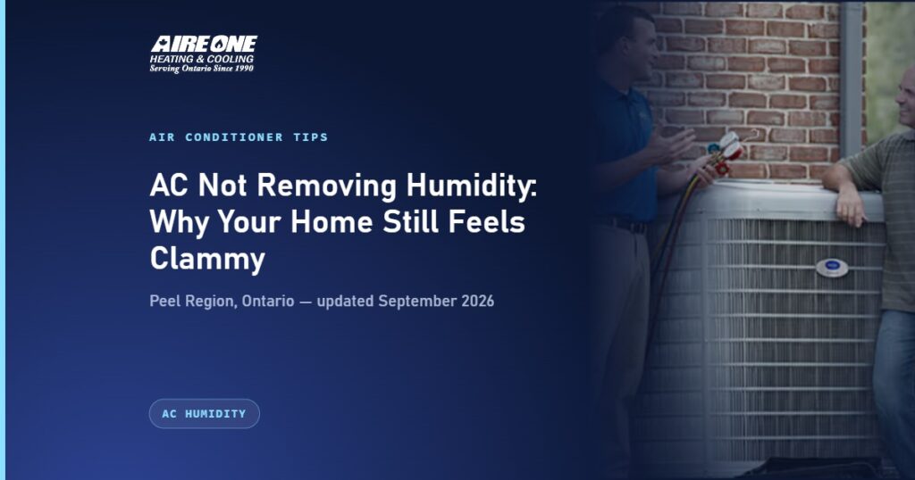 AC Not Removing Humidity: Why Your Home Still Feels Clammy — Aire One Peel Heating and Cooling, Peel Region, Ontario