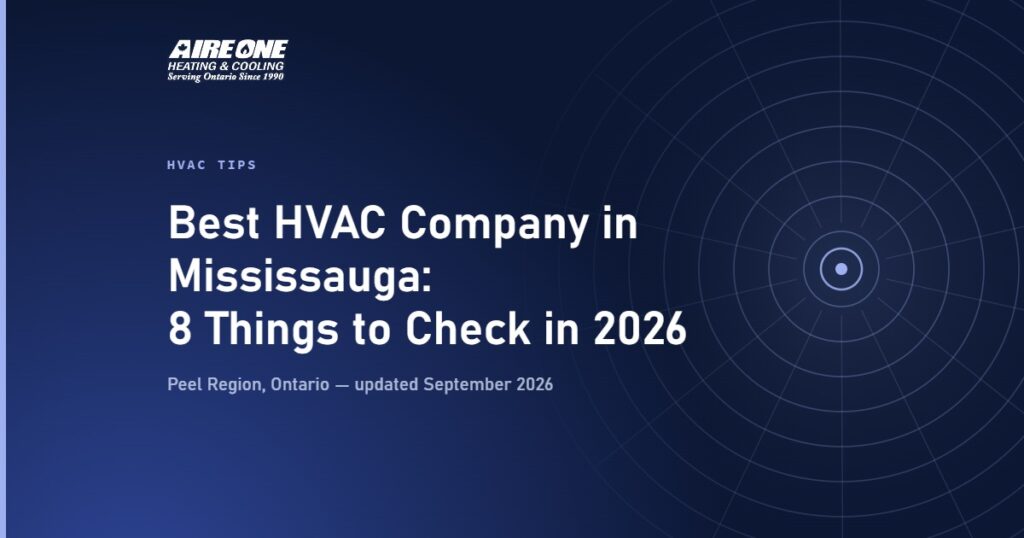 Best HVAC Company in Mississauga: 8 Things to Check in 2026 — Aire One Peel Heating and Cooling, Peel Region, Ontario