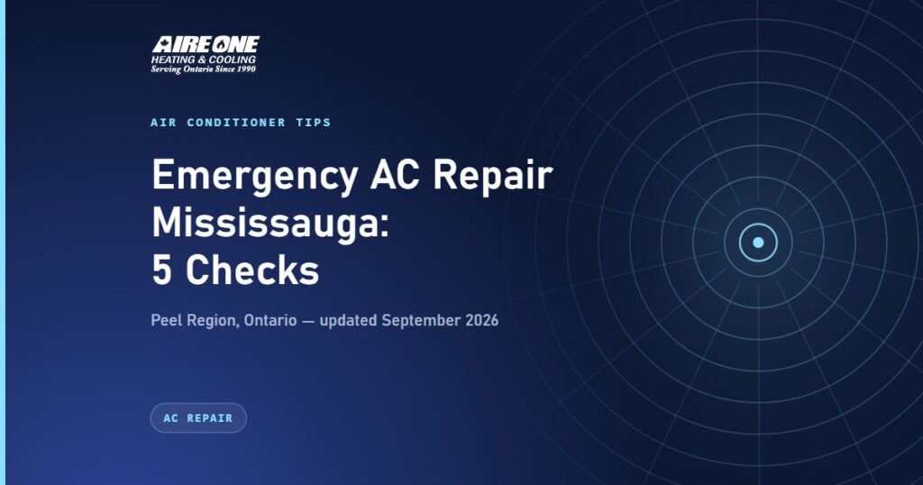Emergency AC Repair Mississauga: 5 Checks — Aire One Peel Heating and Cooling, Peel Region, Ontario