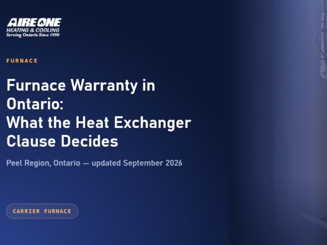 Furnace Warranty in Ontario: What the Heat Exchanger Clause Decides