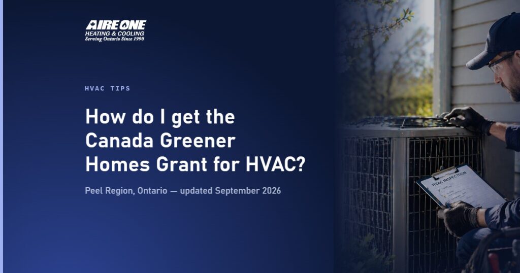 How do I get the Canada Greener Homes Grant for HVAC? — Aire One Peel Heating and Cooling, Peel Region, Ontario