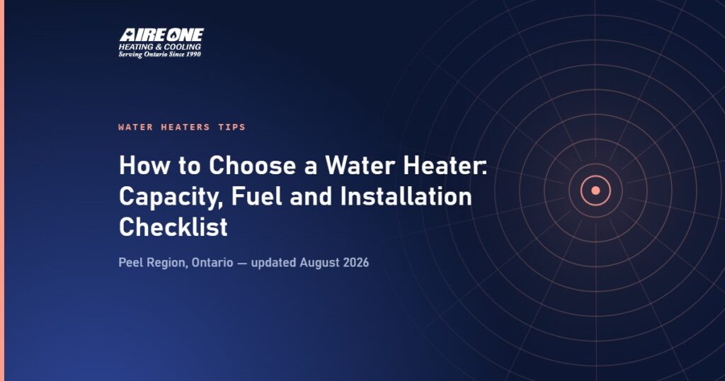 How to Choose a Water Heater: Capacity, Fuel and Installation Checklist — Aire One Peel Heating and Cooling, Peel Region, Ontario