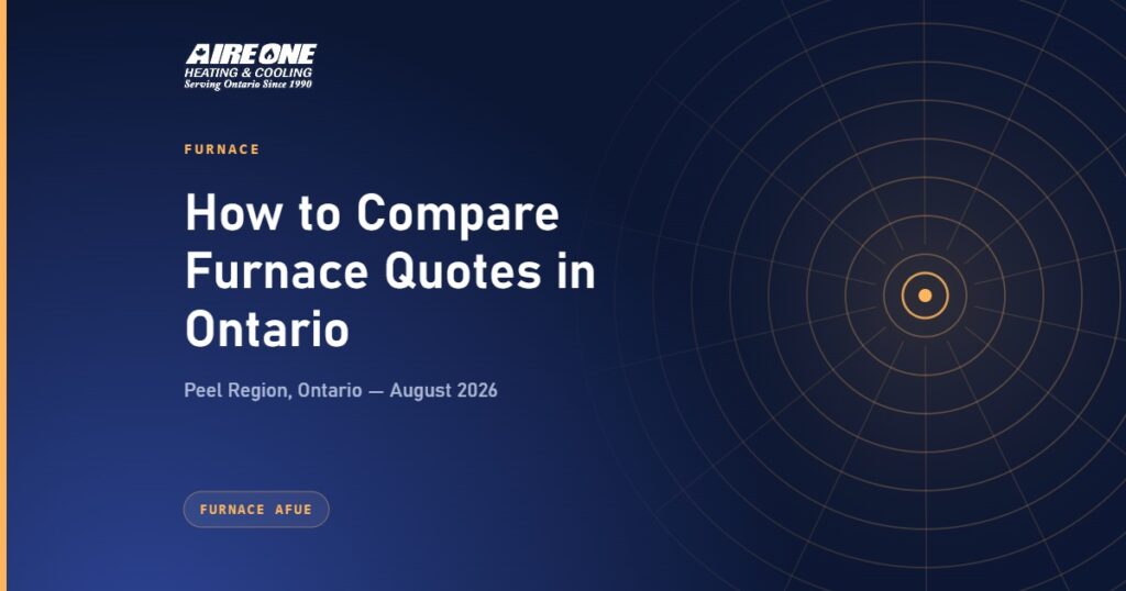 How to Compare Furnace Quotes in Ontario — Aire One Peel Heating and Cooling, Peel Region, Ontario