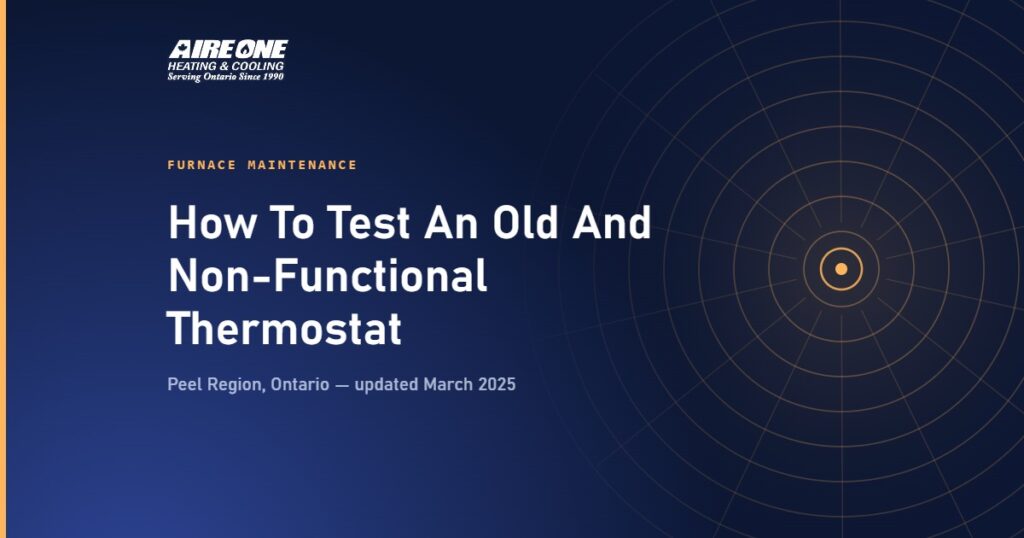 How To Test An Old And Non-Functional Thermostat — Aire One Peel Heating and Cooling, Peel Region, Ontario