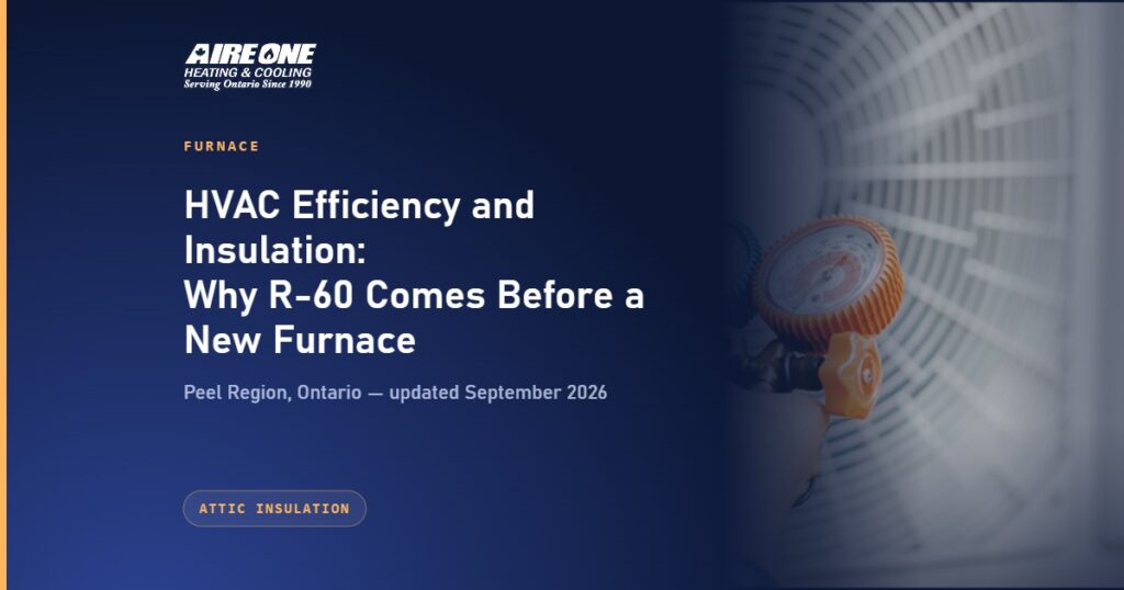HVAC Efficiency and Insulation: Why R-60 Comes Before a New Furnace — Aire One Peel Heating and Cooling, Peel Region, Ontario