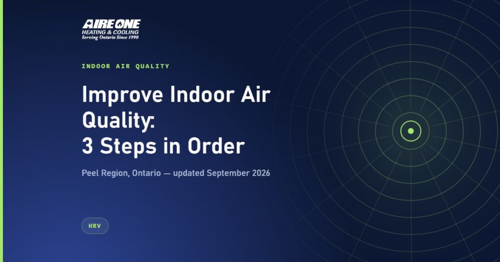 Improve Indoor Air Quality: 3 Steps in Order — Aire One Peel Heating and Cooling, Peel Region, Ontario