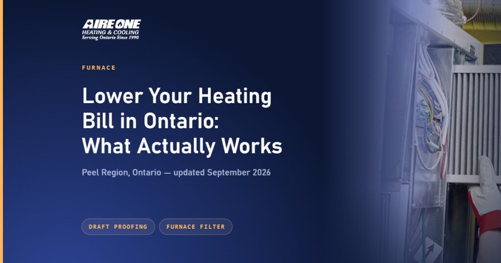 Lower Your Heating Bill in Ontario: What Actually Works — Aire One Peel Heating and Cooling, Peel Region, Ontario