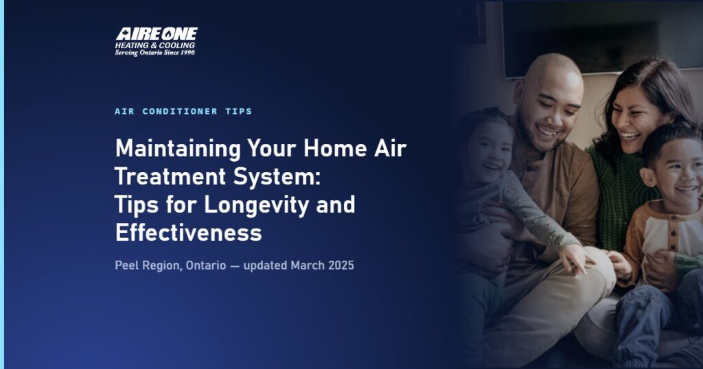 Maintaining Your Home Air Treatment System: Tips for Longevity and Effectiveness — Aire One Peel Heating and Cooling, Peel Region, Ontario
