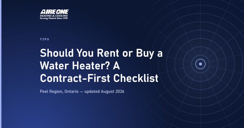 Should You Rent or Buy a Water Heater? A Contract-First Checklist — Aire One Peel Heating and Cooling, Peel Region, Ontario