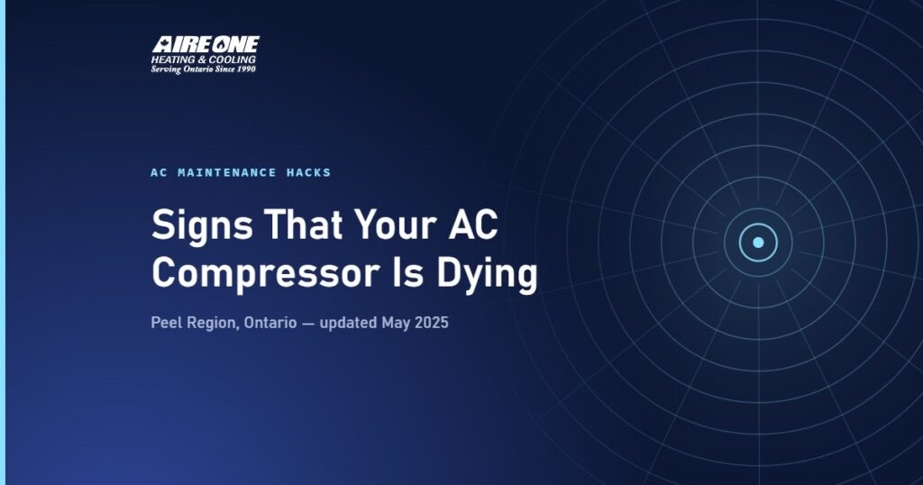 Signs That Your AC Compressor Is Dying — Aire One Peel Heating and Cooling, Peel Region, Ontario