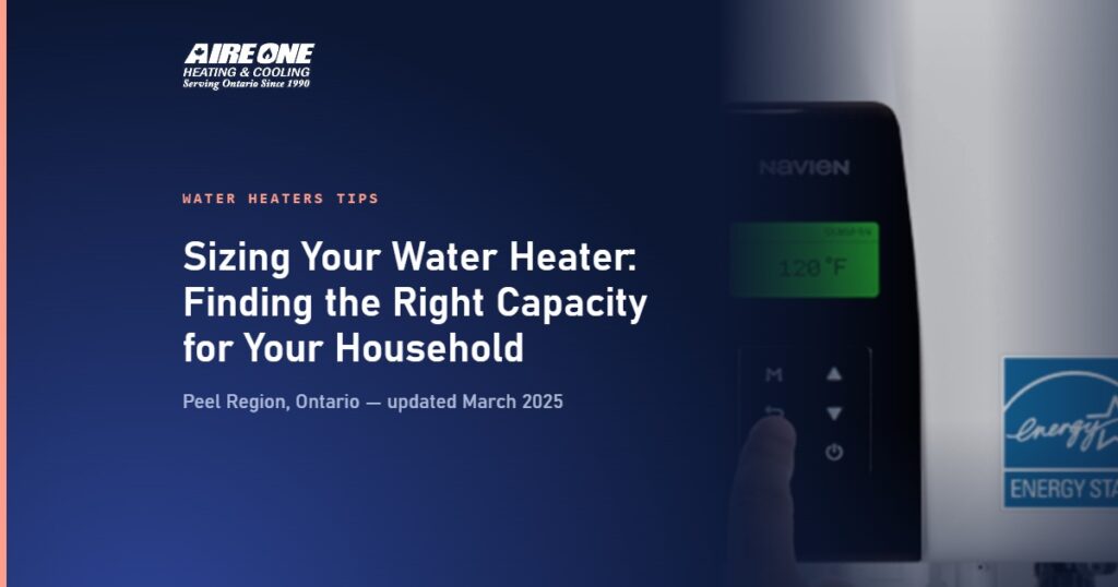 Sizing Your Water Heater: Finding the Right Capacity for Your Household — Aire One Peel Heating and Cooling, Peel Region, Ontario