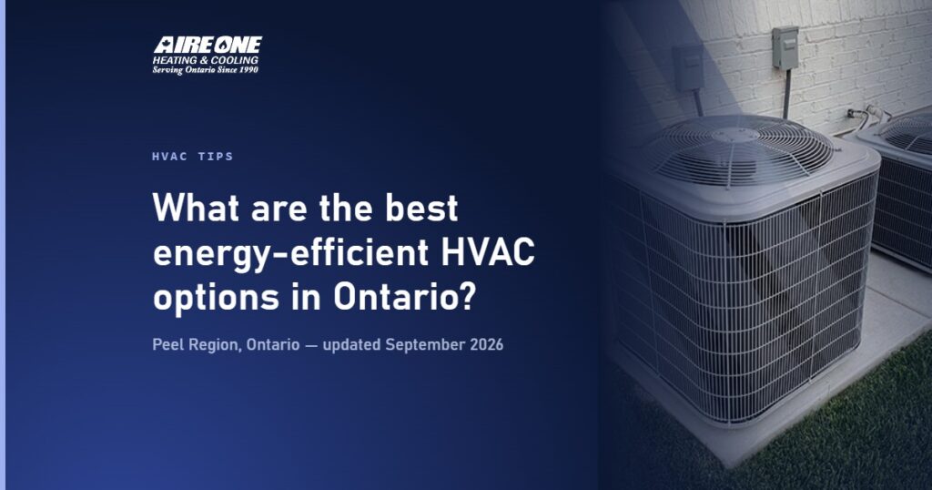 What are the best energy-efficient HVAC options in Ontario? — Aire One Peel Heating and Cooling, Peel Region, Ontario