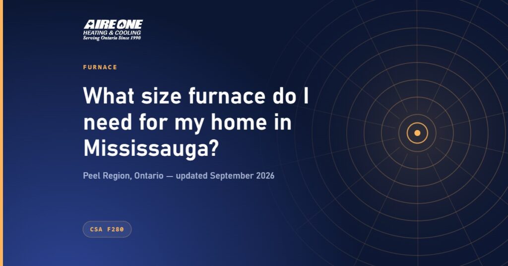 What size furnace do I need for my home in Mississauga? — Aire One Peel Heating and Cooling, Peel Region, Ontario